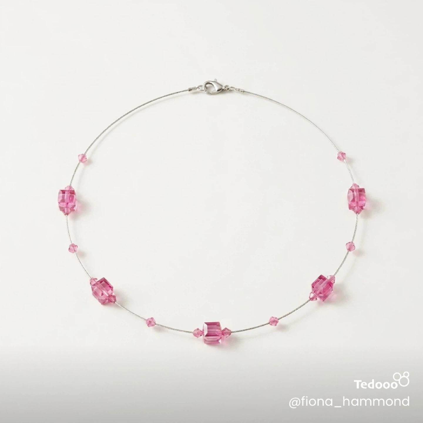 Bright Pink Crystal Necklace - photo 2