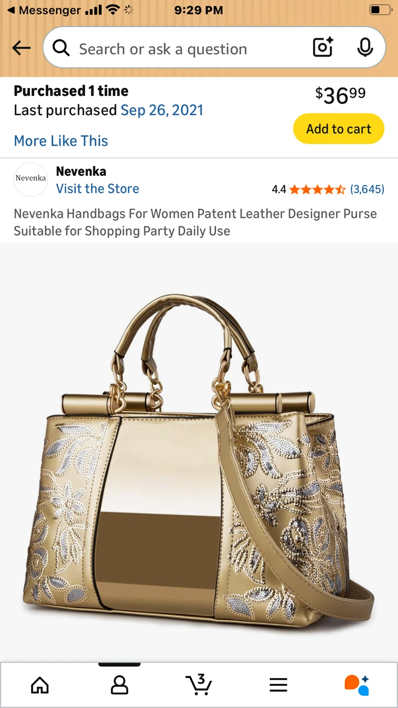 🌱Nevenka Gold Patent Leather Handbag Floral Design