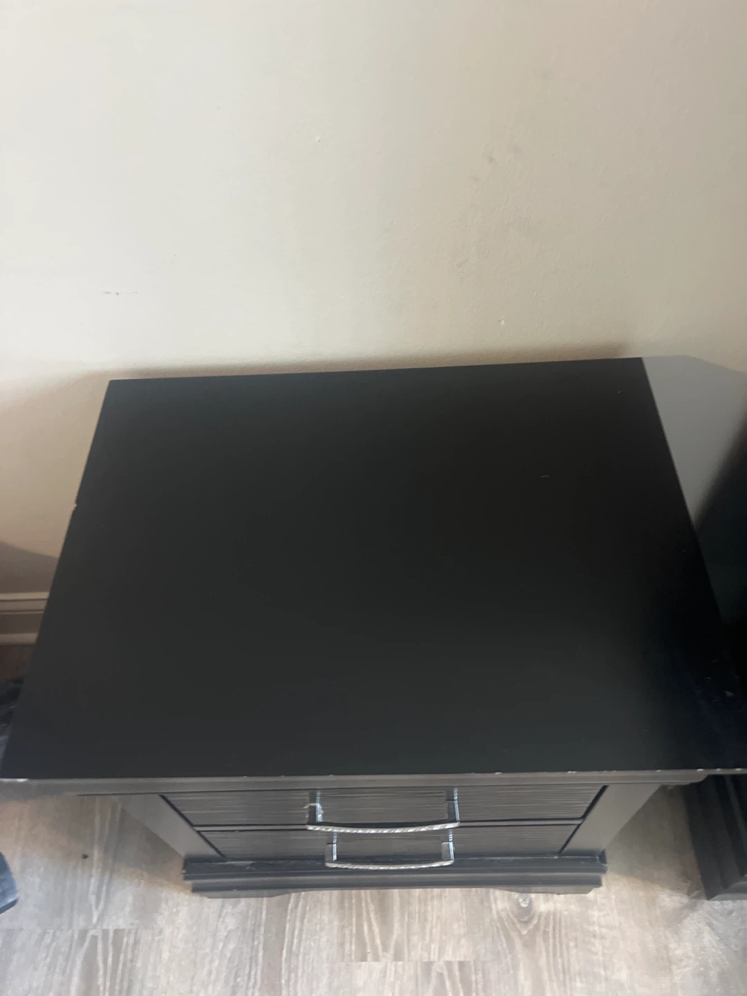 Black Two-Drawer Nightstand - photo 2
