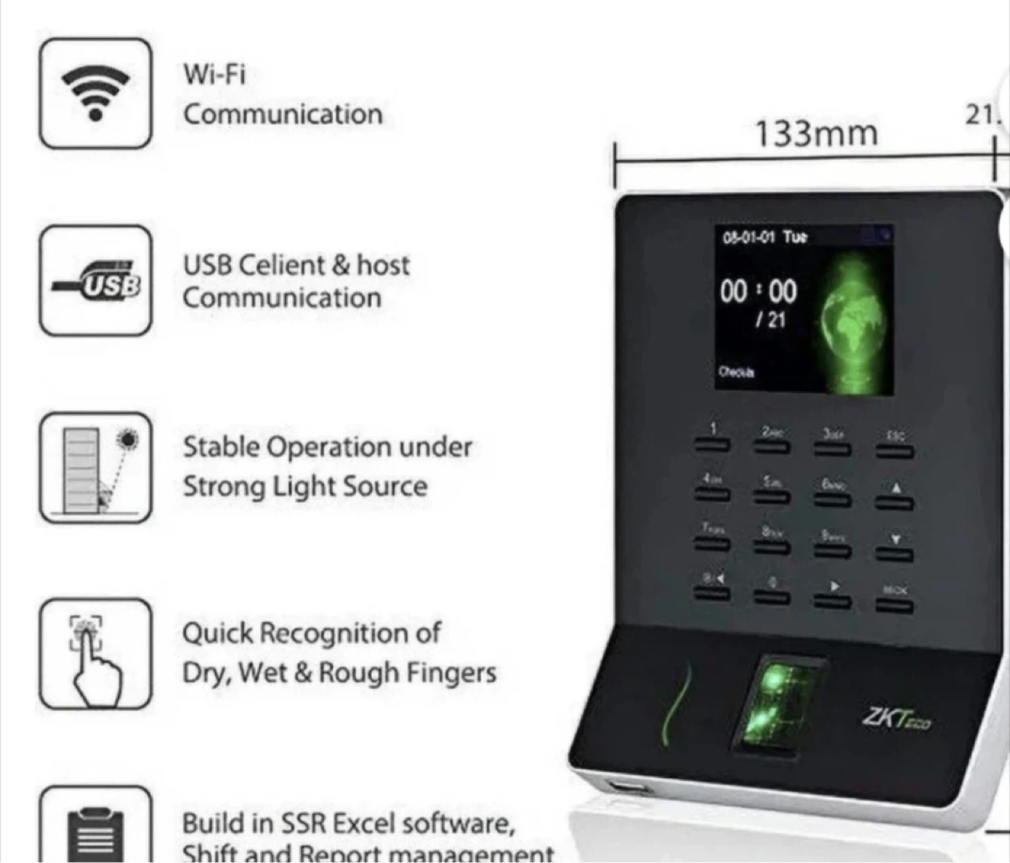ZKTeco WL20 Smart Time Attendance Terminal🌱 - photo 2