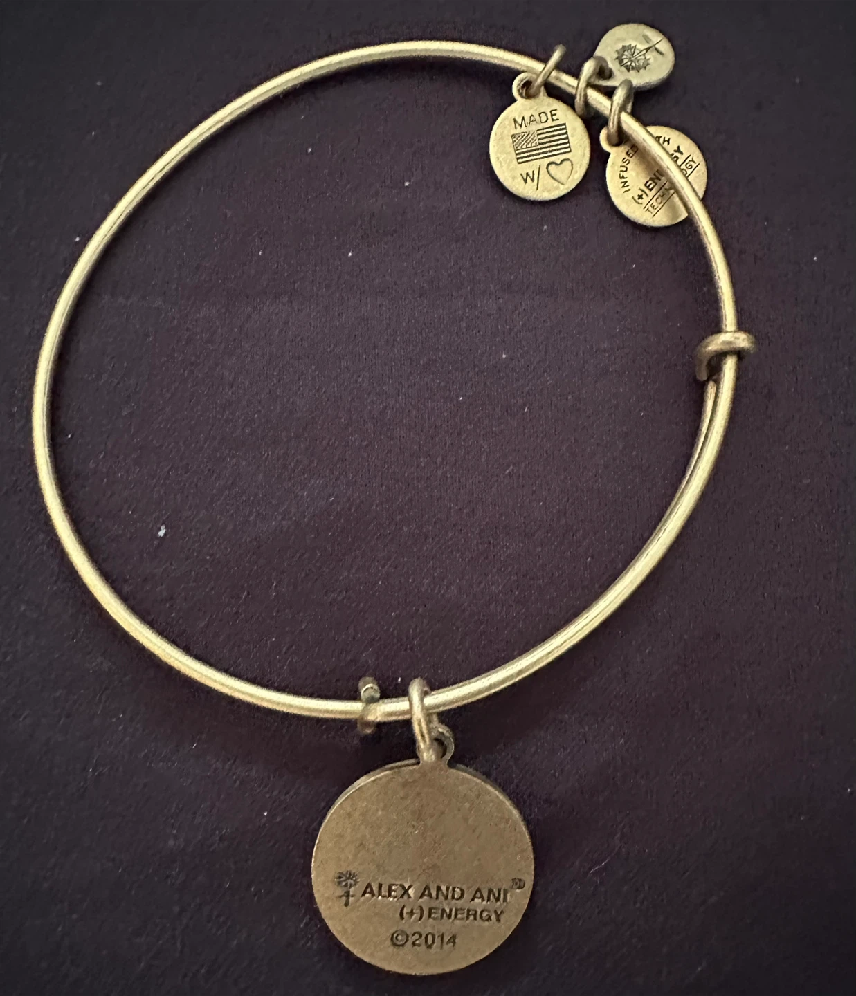 Alex and Ani "A" Initial Charm Bangle Bracelet🌱 - photo 2