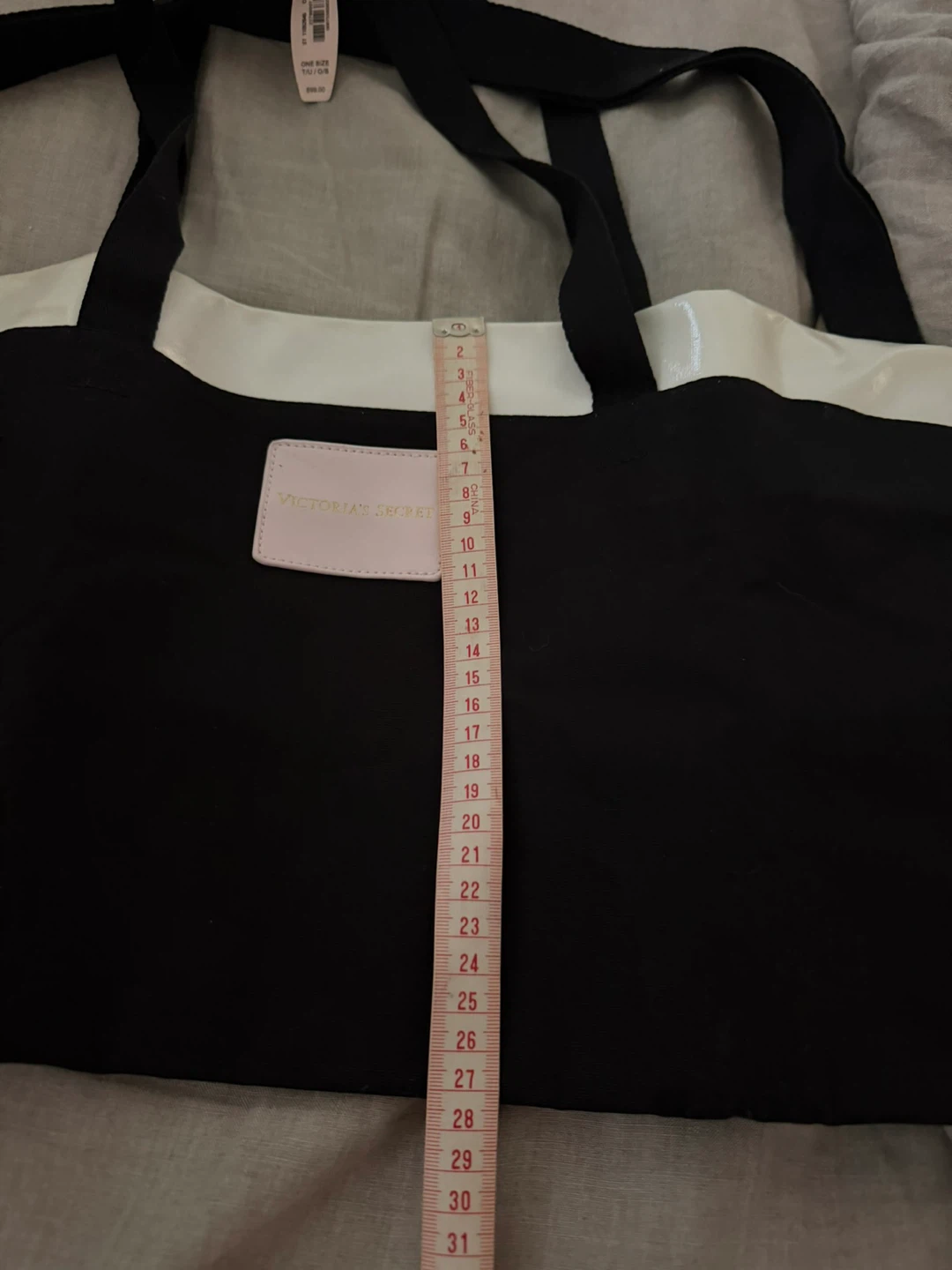 Victoria's Secret Tote Bag Black White Pink