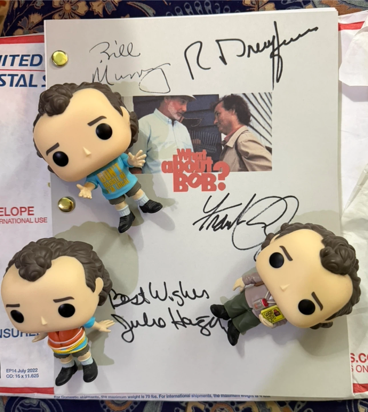 Signed reprint Movie screenplay +Funko Pop! Figures (Set of 3)