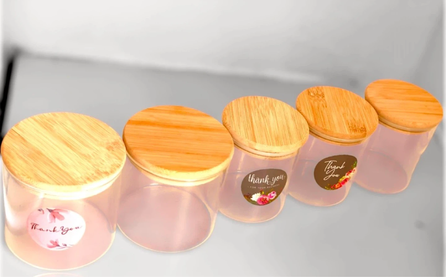 Glass Storage Jars with Bamboo Lids - Set of 5🌱 - photo 5