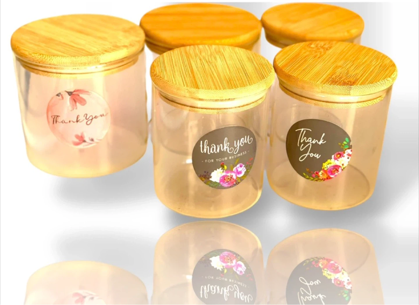 Glass Storage Jars with Bamboo Lids - Set of 5🌱 - photo 4