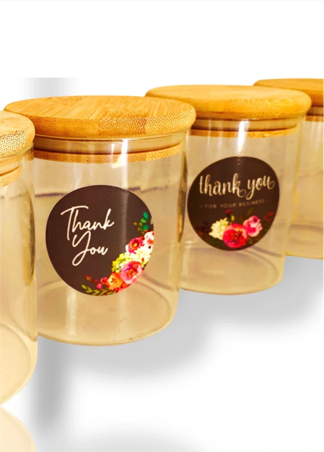 Glass Storage Jars with Bamboo Lids - Set of 5🌱