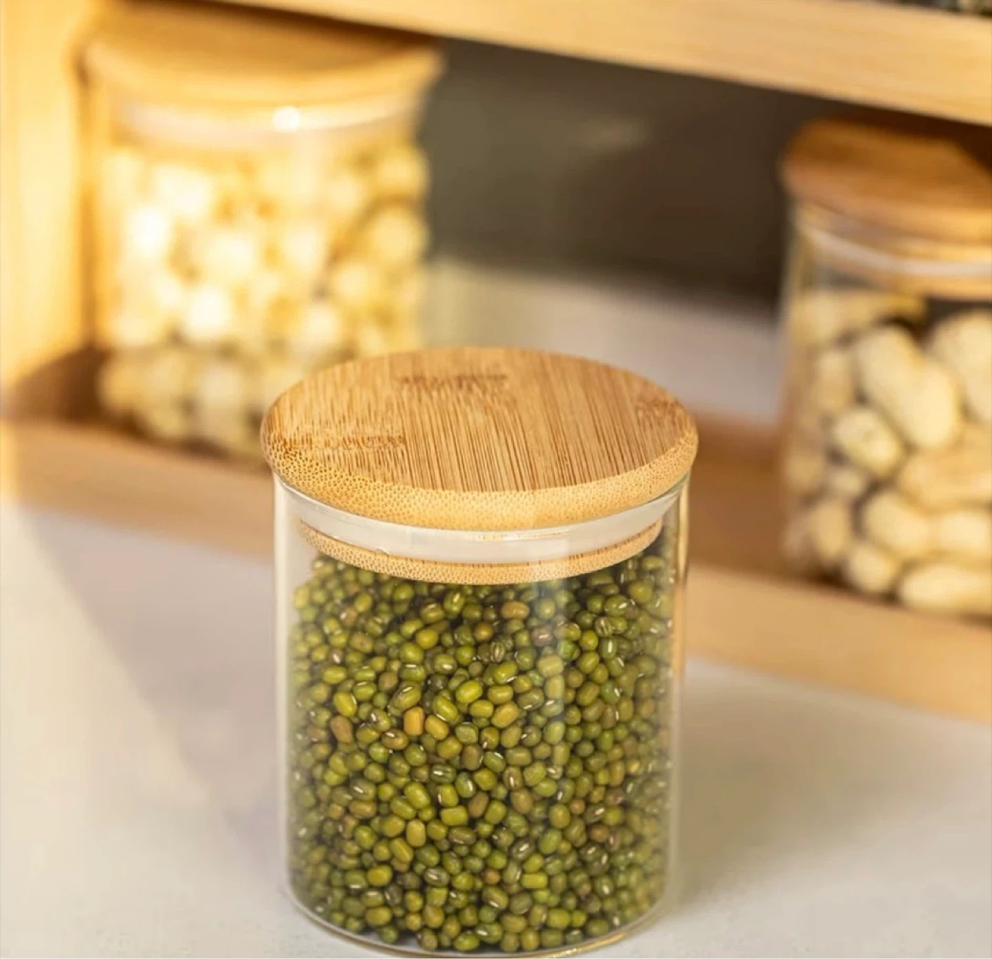 Glass Storage Jars with Bamboo Lids - Set of 5🌱 - photo 3