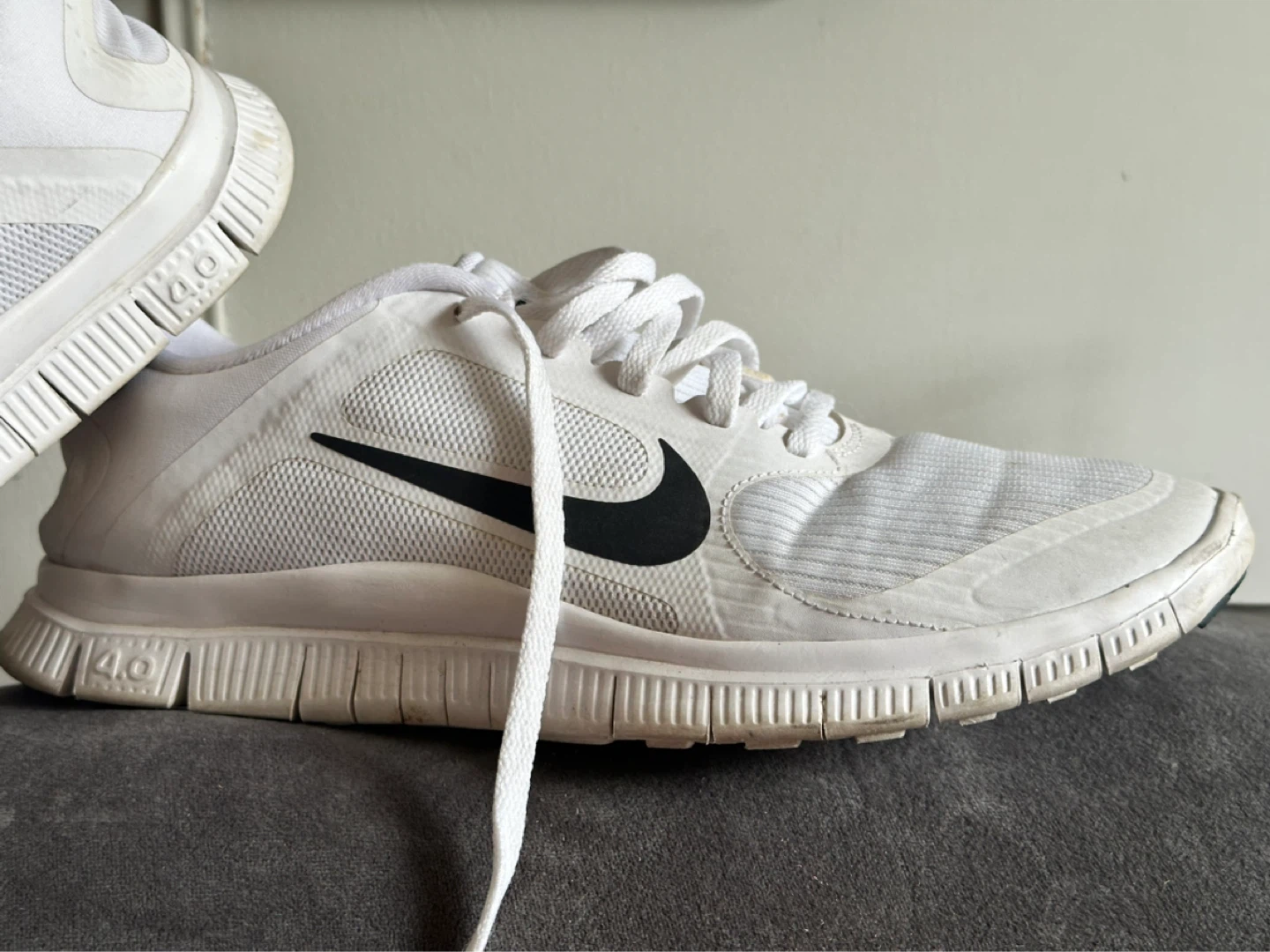 White Nike Free Running Shoes - photo 3