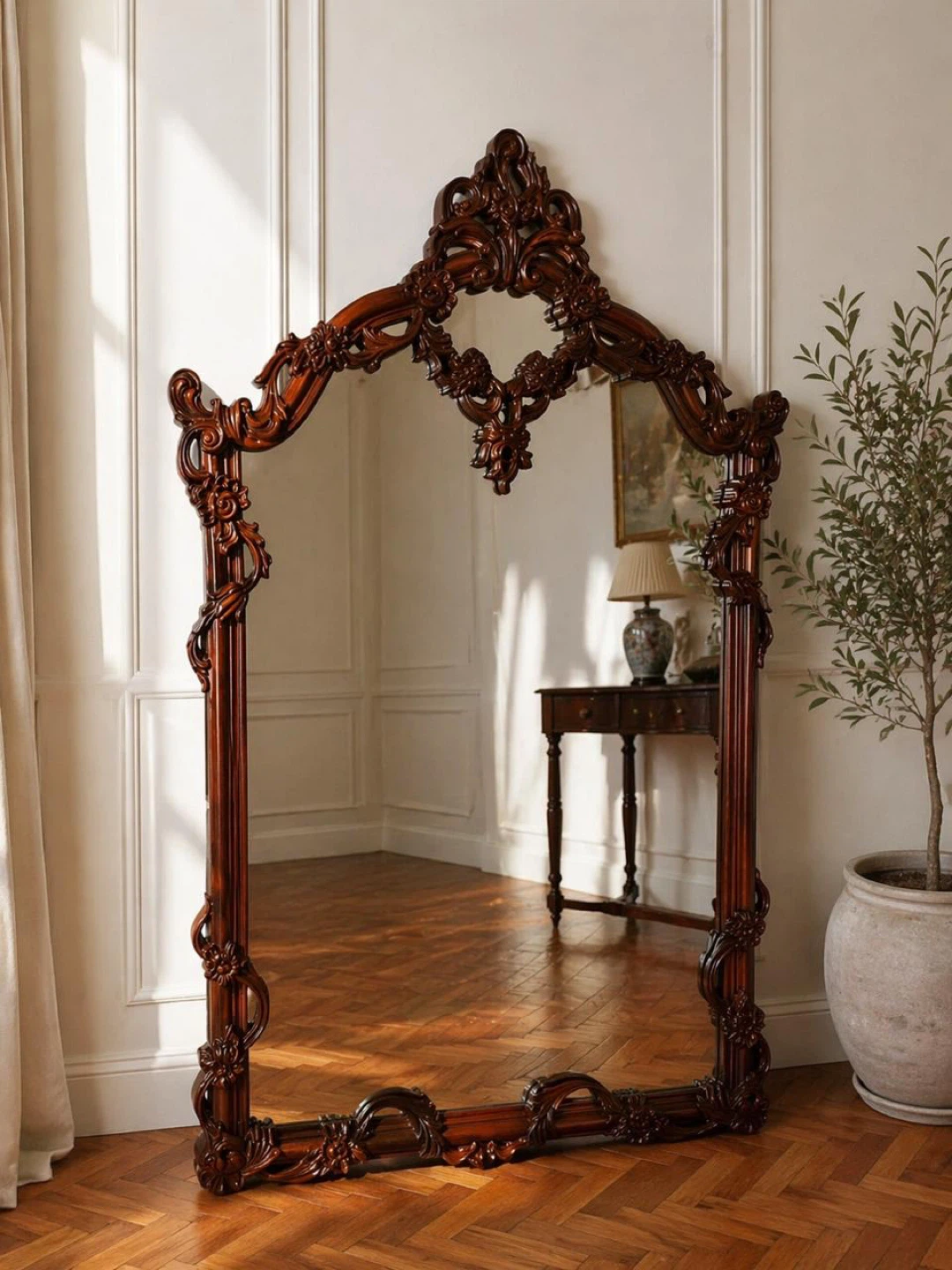 Moving sale - Brand new - Ornate Carved Dark Wood Mirror