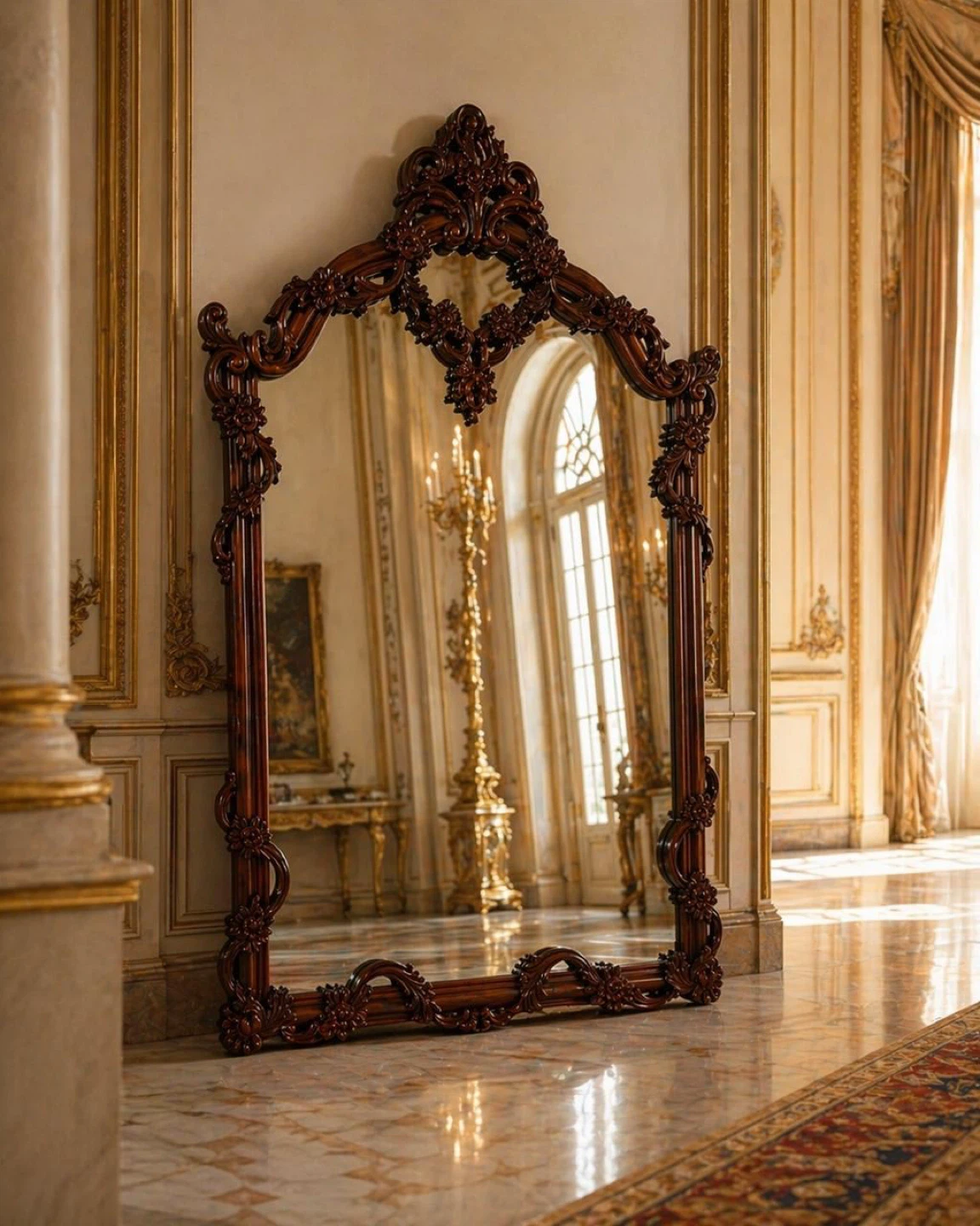 Moving sale - Brand new - Ornate Carved Dark Wood Mirror - photo 3