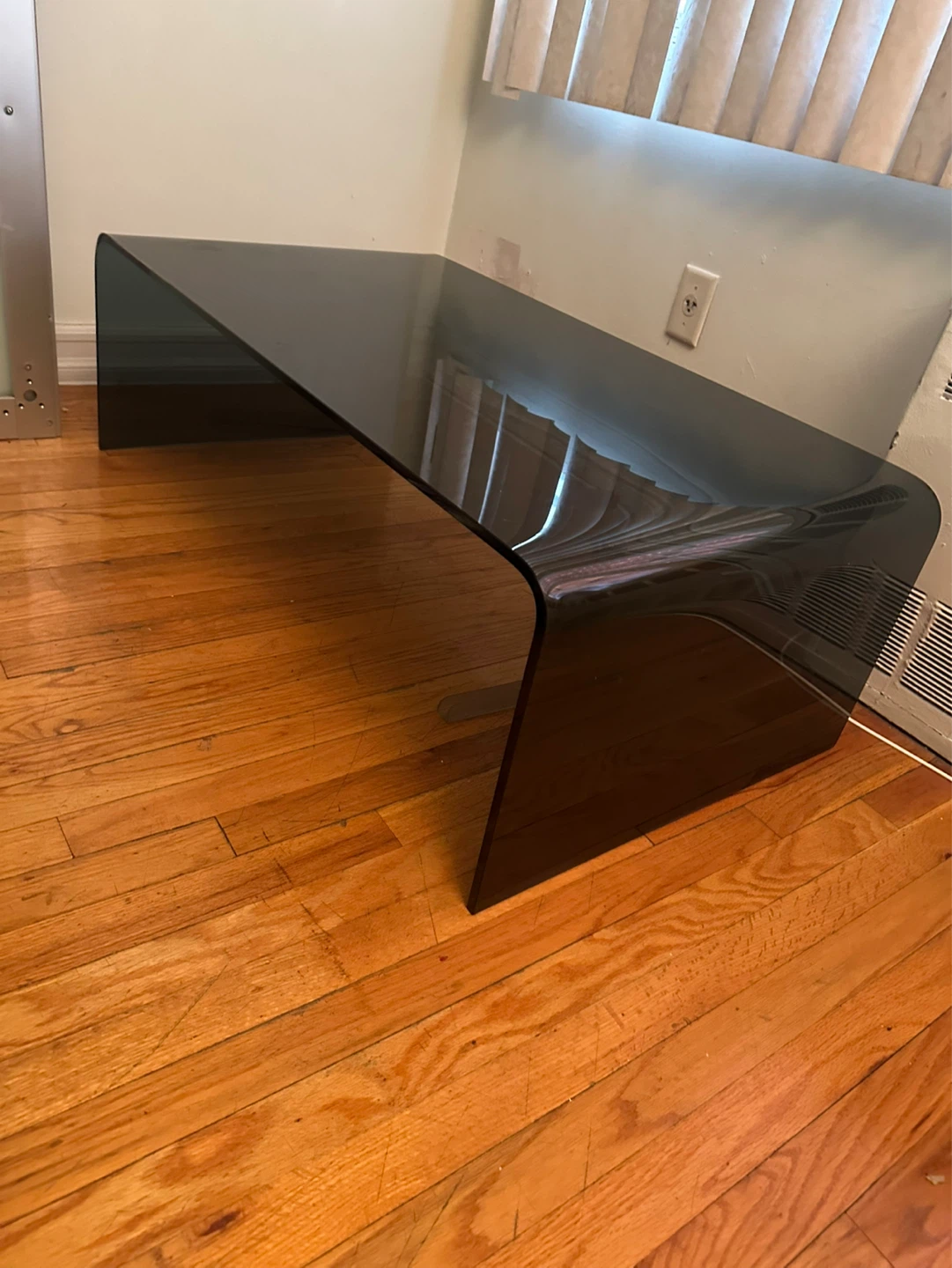 Black Glass Waterfall Coffee Table
