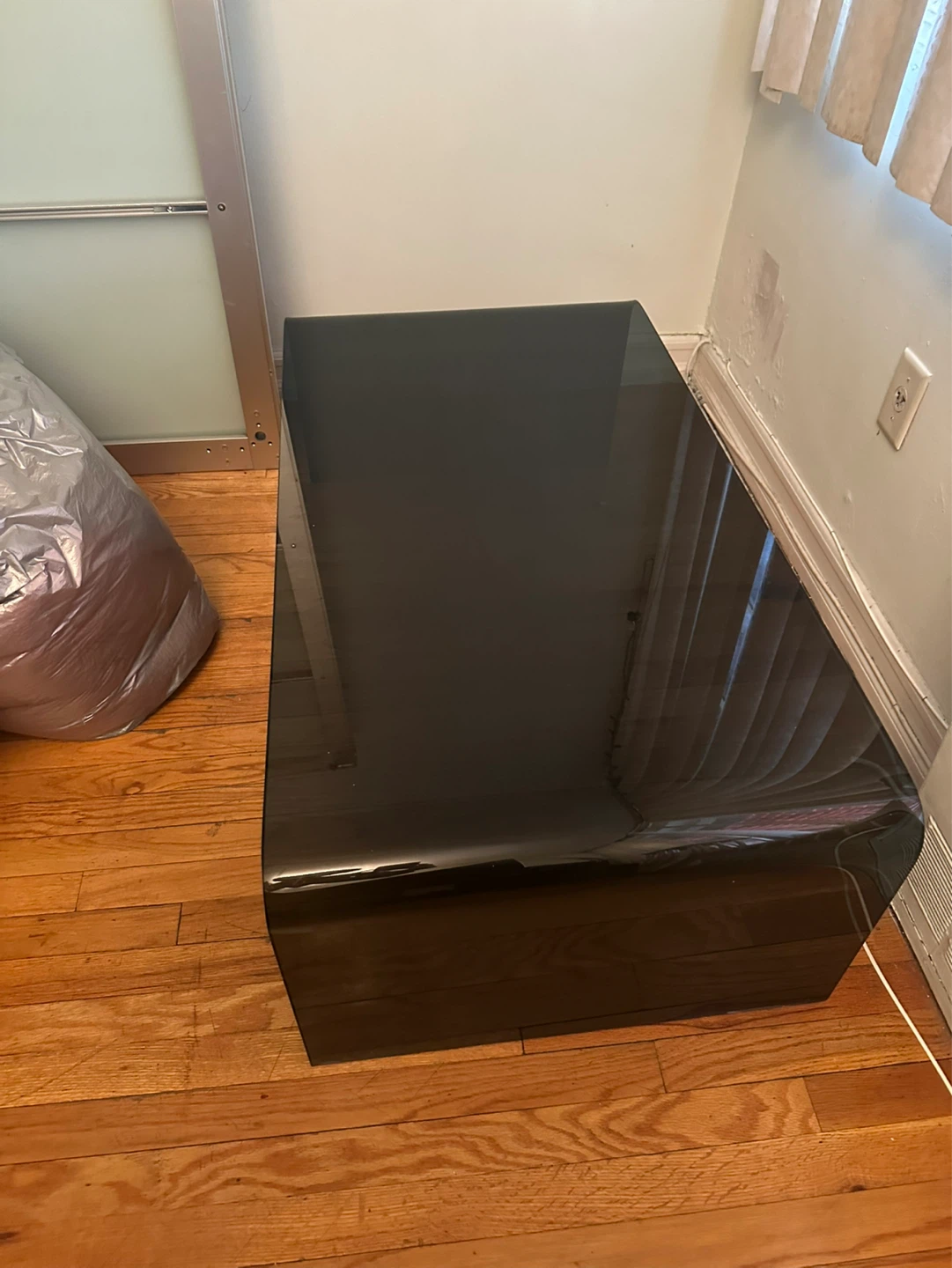 Black Glass Waterfall Coffee Table - photo 2