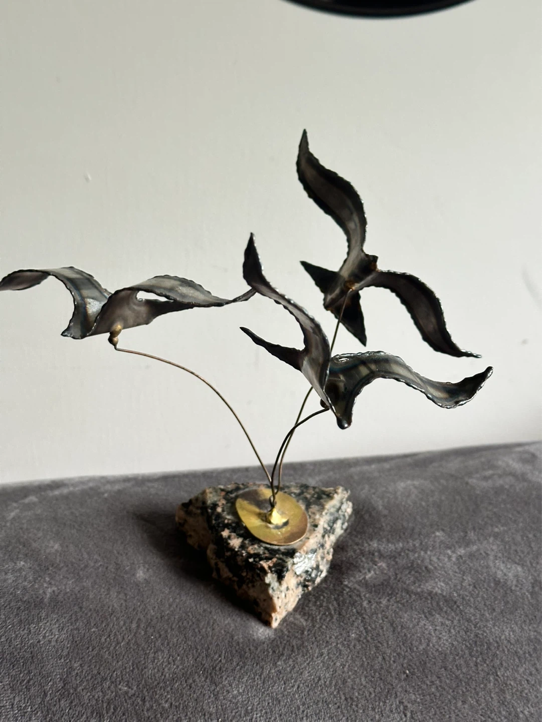 Small Mid century metal art bird sculpture