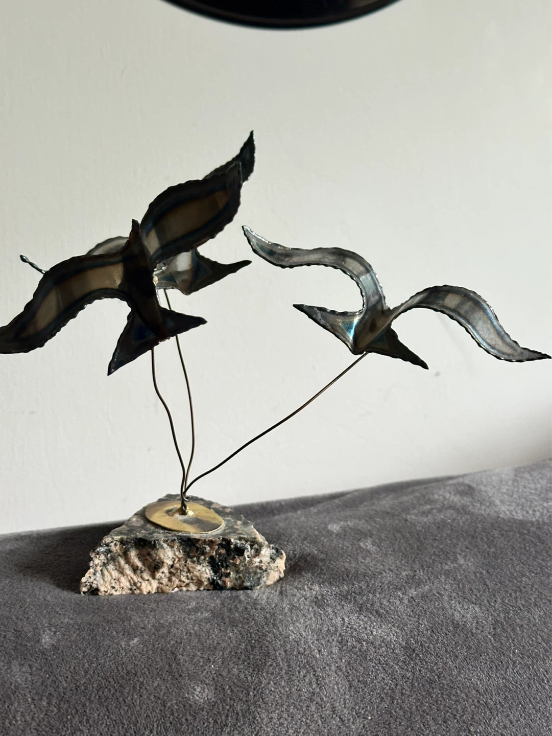 Small Mid century metal art bird sculpture - photo 3
