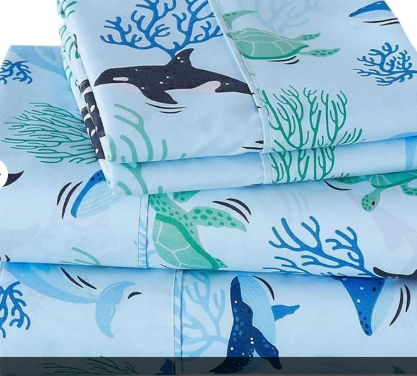 Viviland Microfiber Kids Twin Sheet Set - Marine Organisms