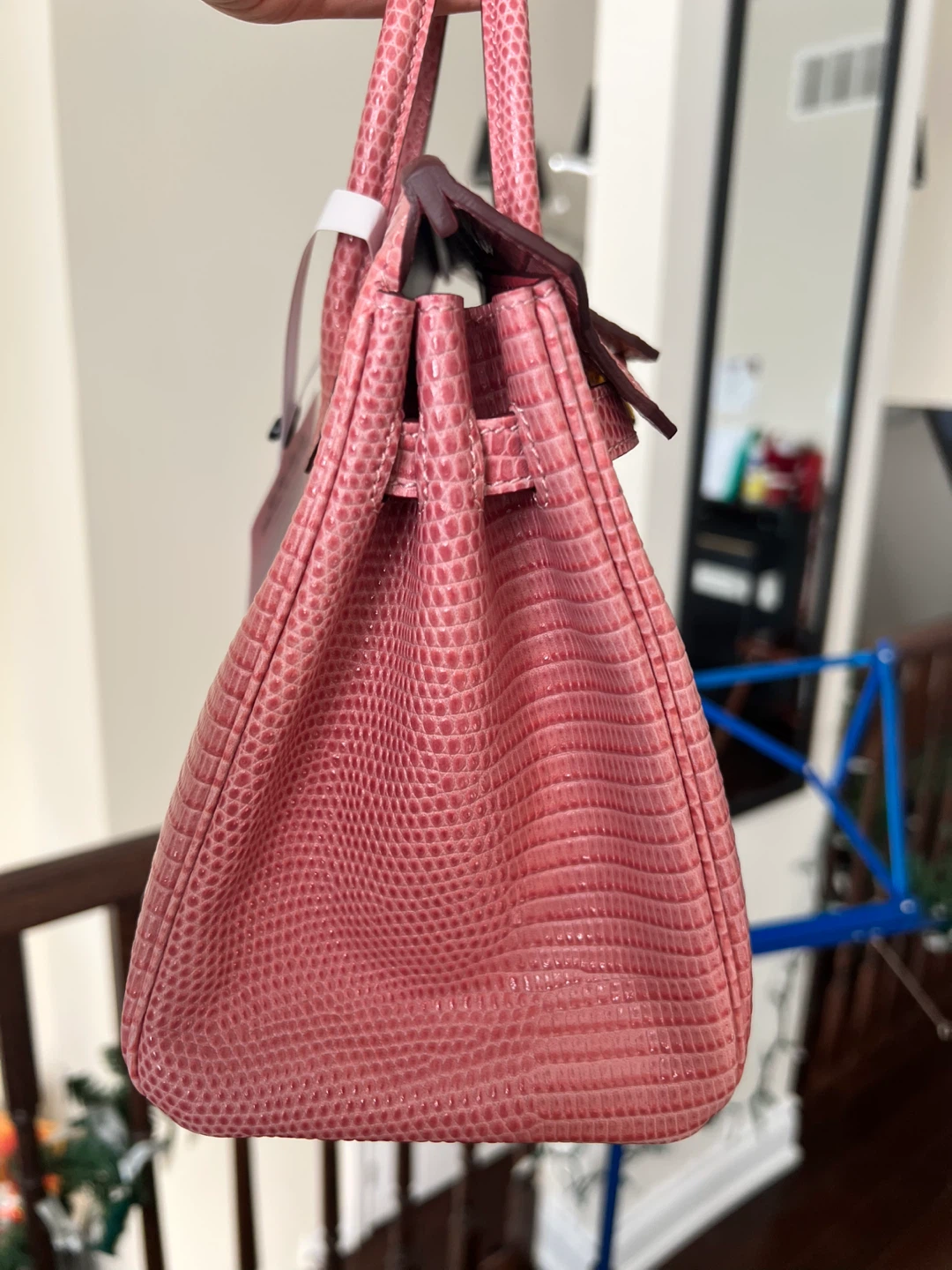 Pink Lizard Skin Handbag - photo 2