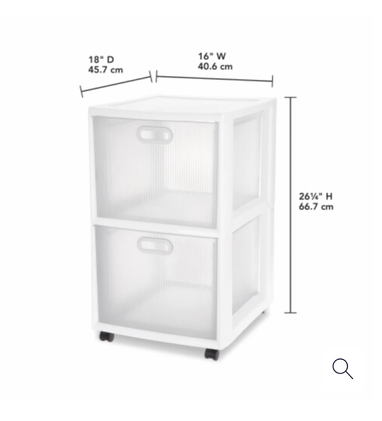 Sterilite 2-Drawer Rolling Storage Cart - photo 3