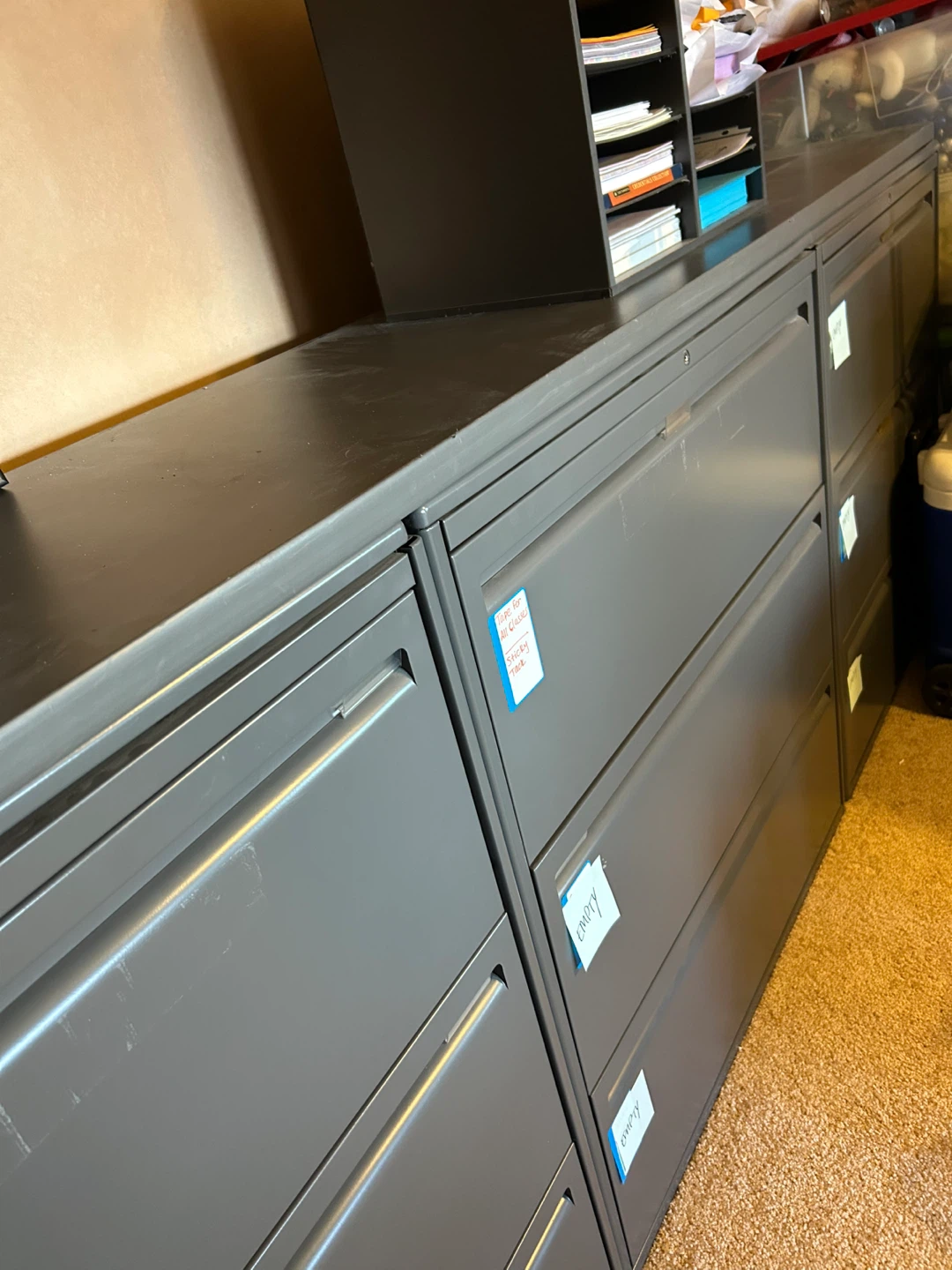 Gray 9 Drawer Metal Filing Cabinet - photo 2