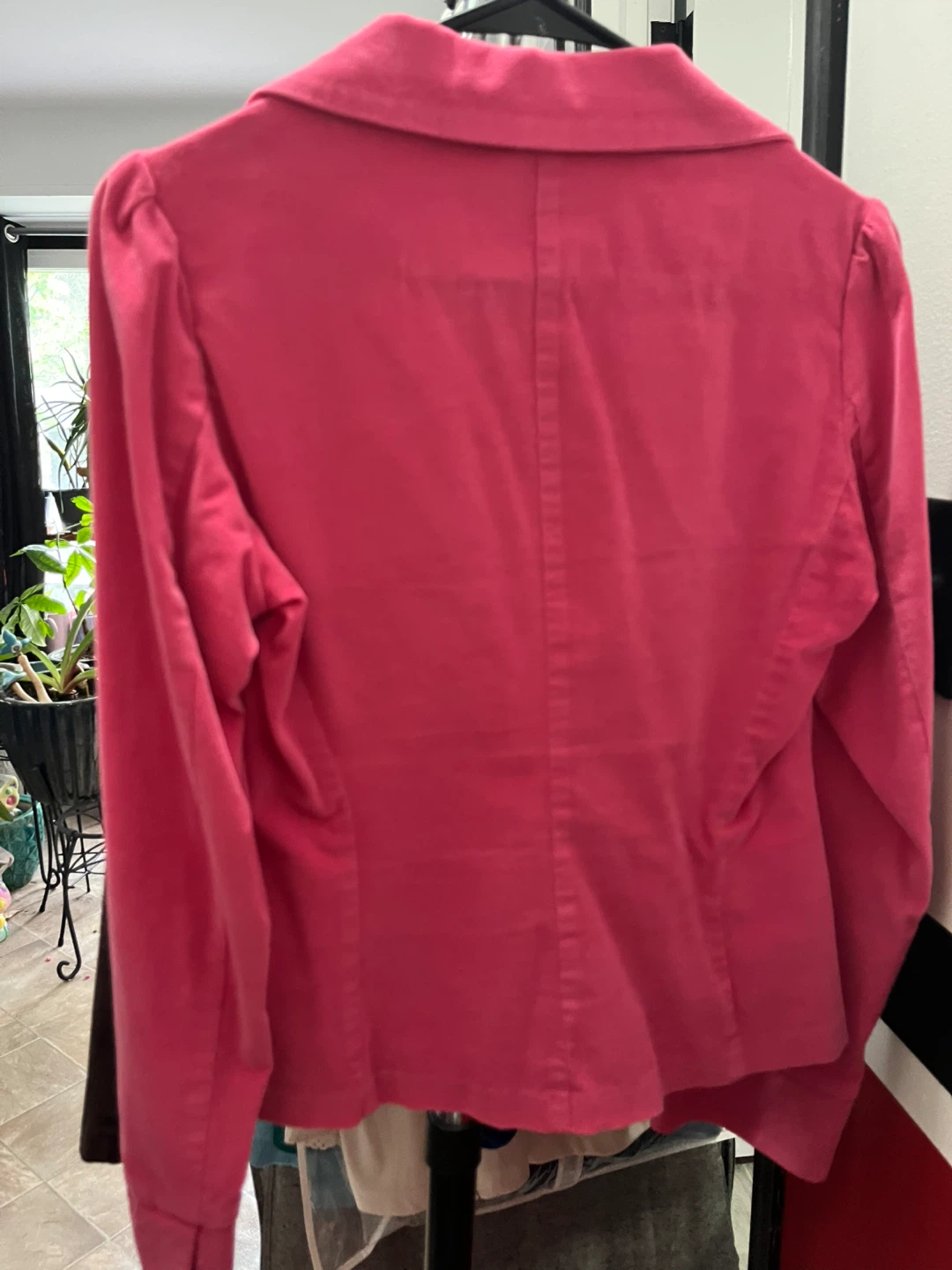 Wednesday Pink Velour Blazer Jacket Size S - photo 4