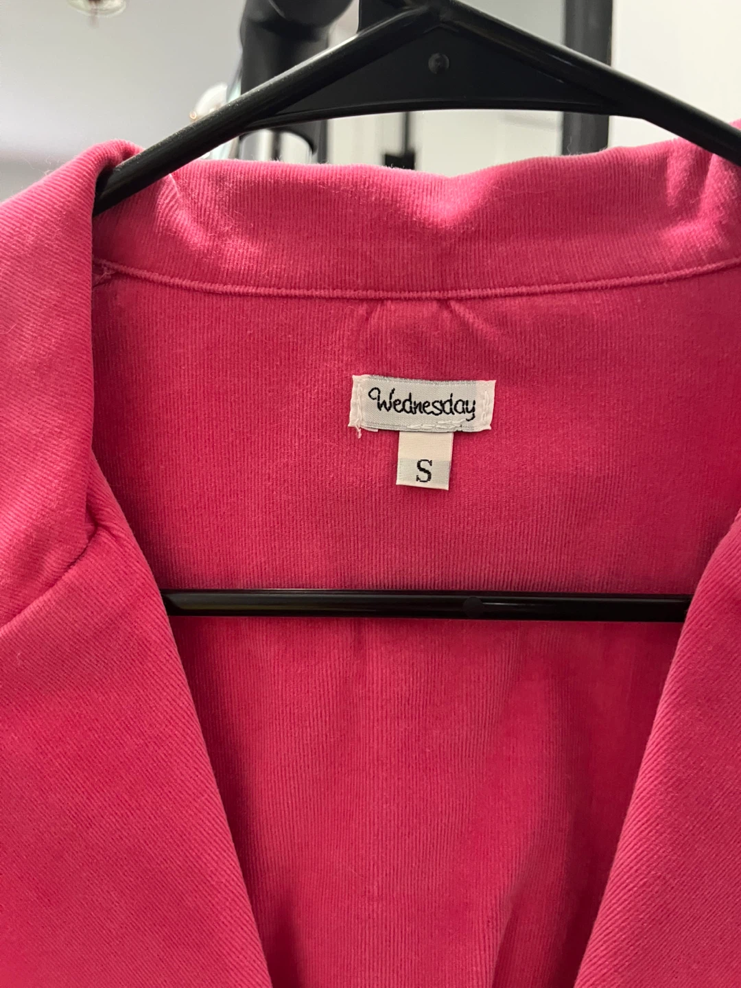 Wednesday Pink Velour Blazer Jacket Size S - photo 2