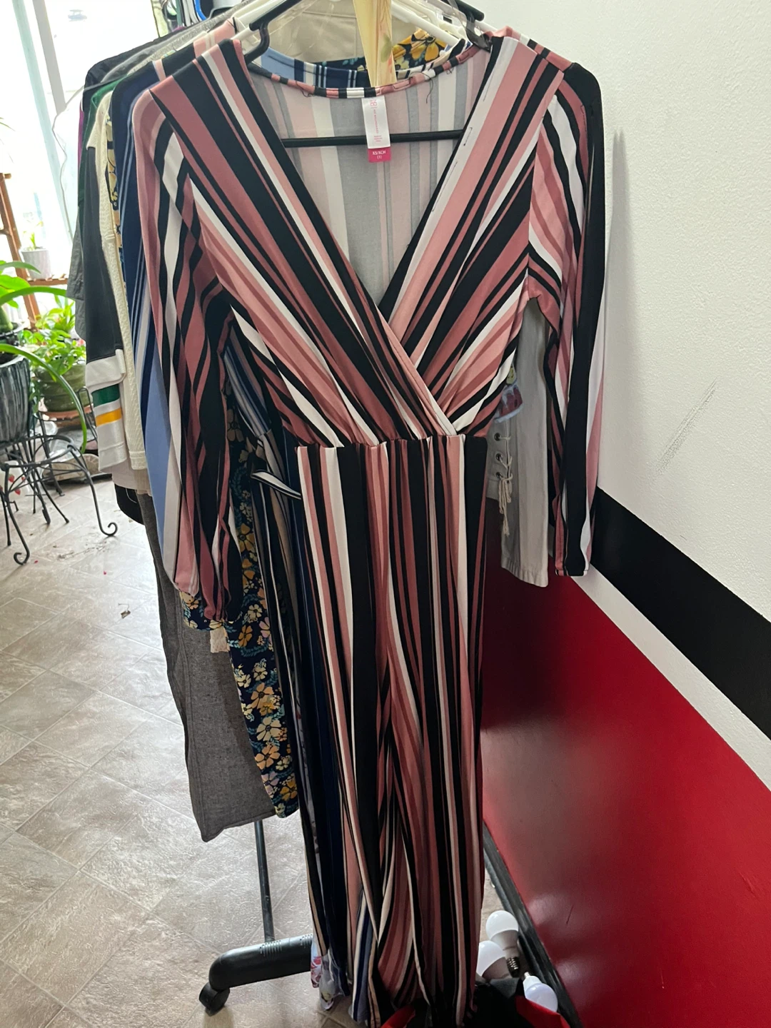No Boundaries Striped Jumpsuit XS