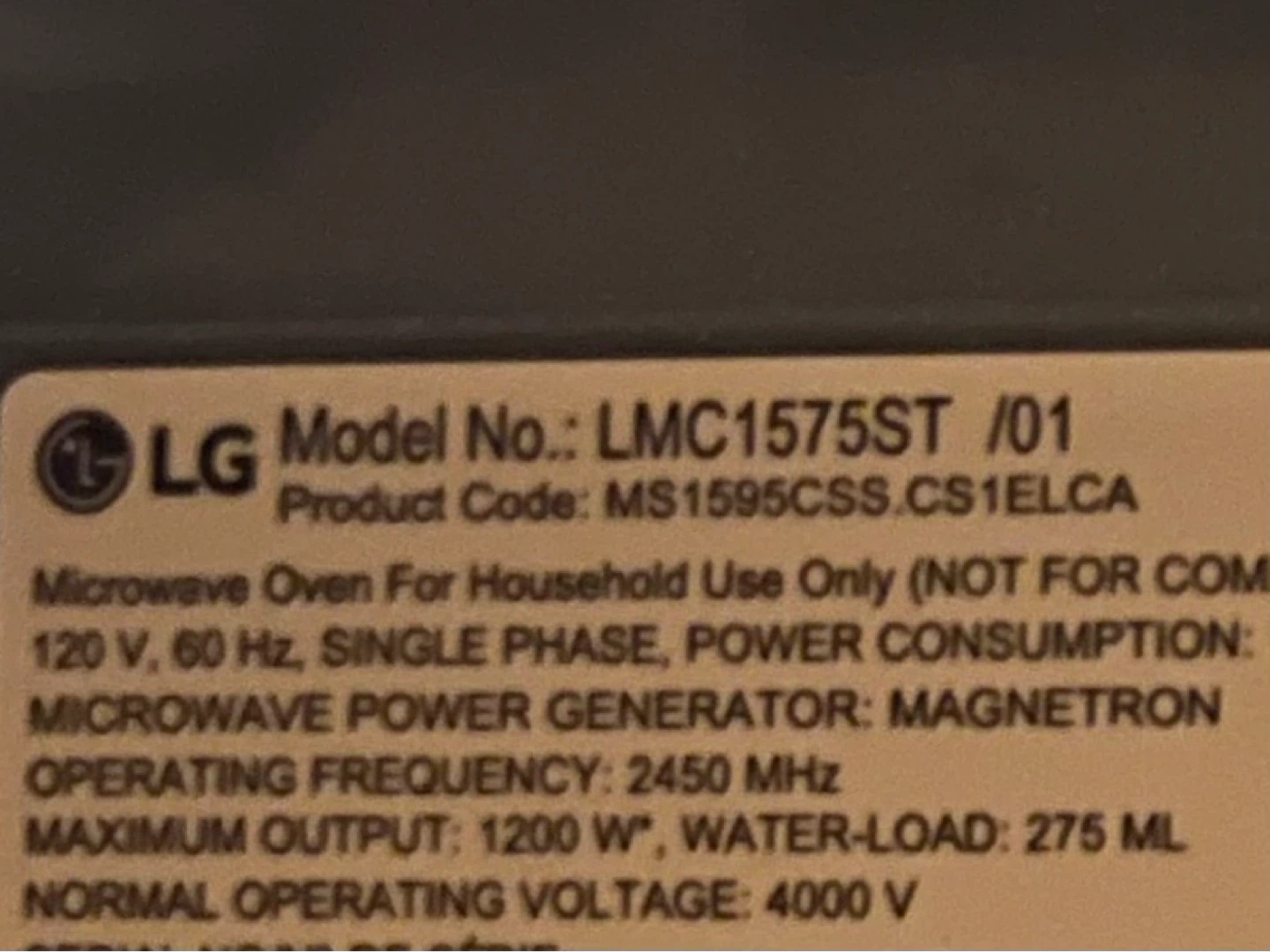 1.5 Cu. LG Microwave Oven - photo 4