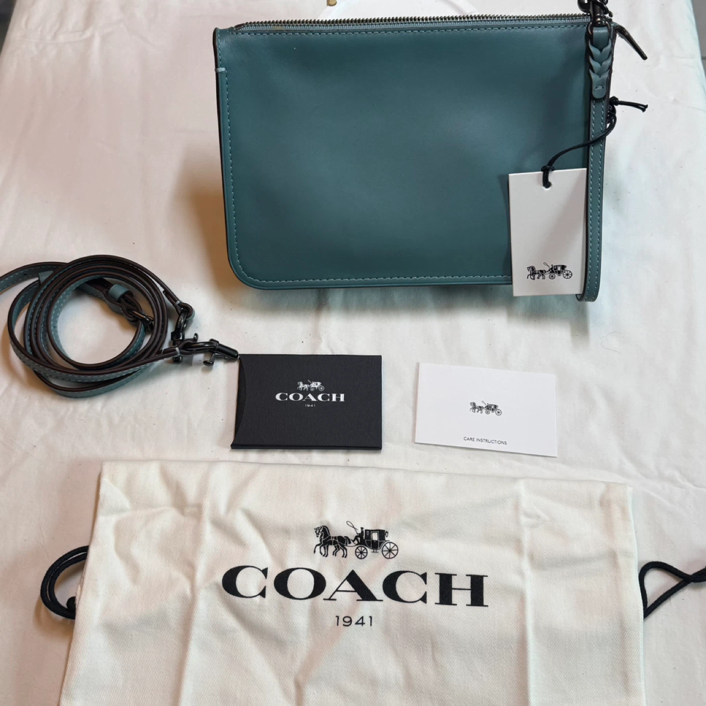 Coach Leather Pouch with Strap