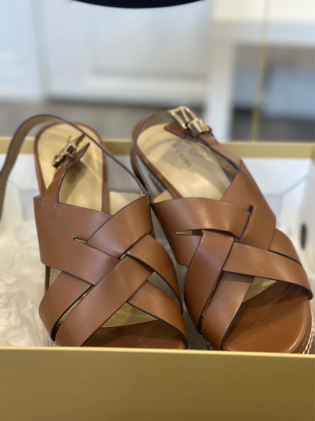 Michael Kors Nora Wedge Sandals - Size 8