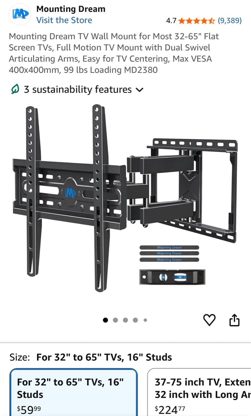 TV Wall Mount for 32"-65" TVs