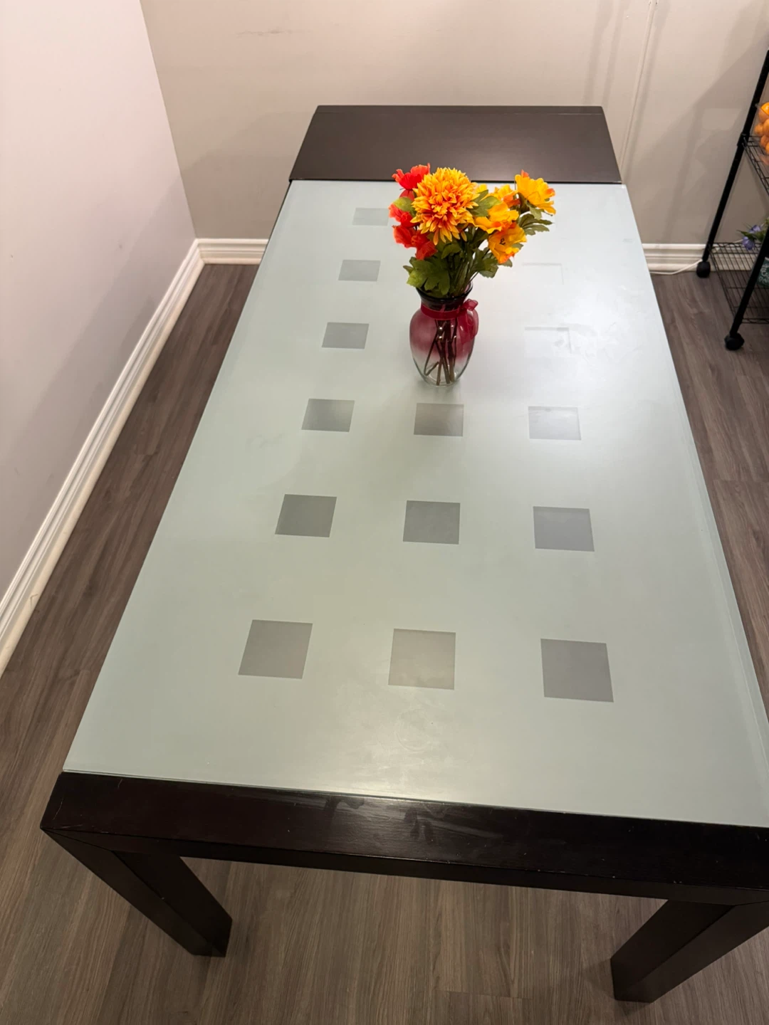 Modern Dining Table with Frosted Glass Top - photo 5