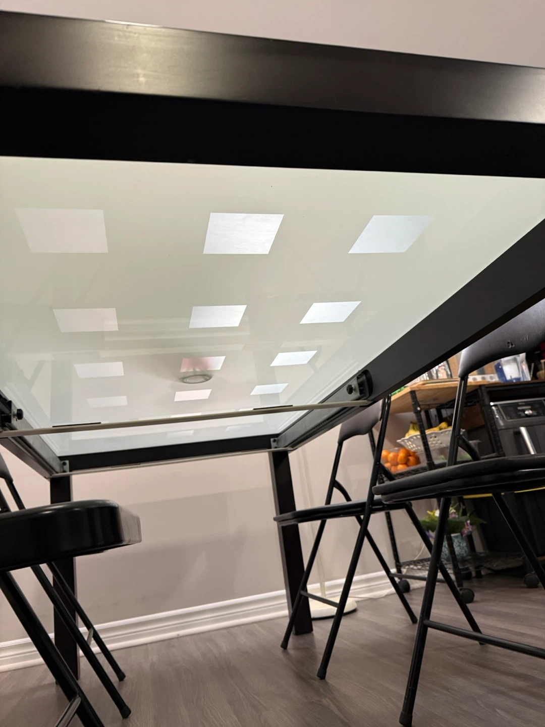 Modern Dining Table with Frosted Glass Top - photo 3