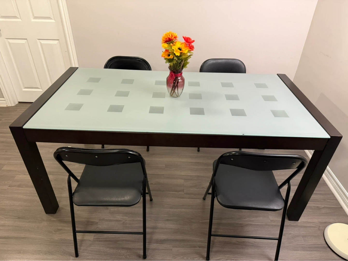 Modern Dining Table with Frosted Glass Top - photo 4