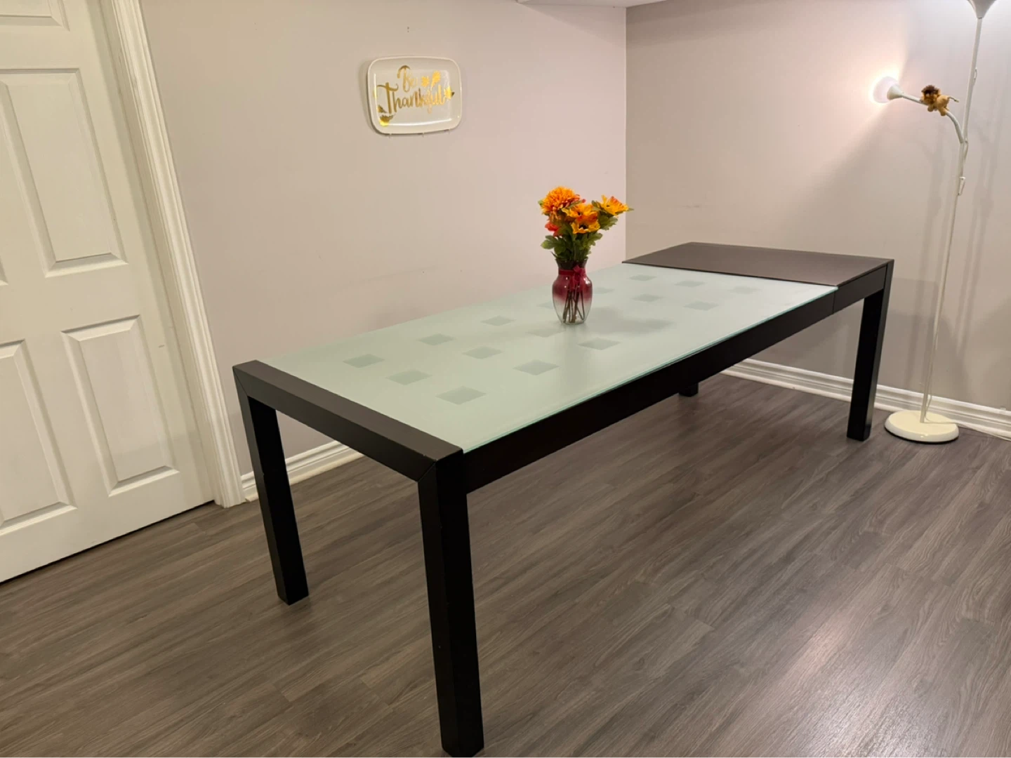 Modern Dining Table with Frosted Glass Top - photo 2