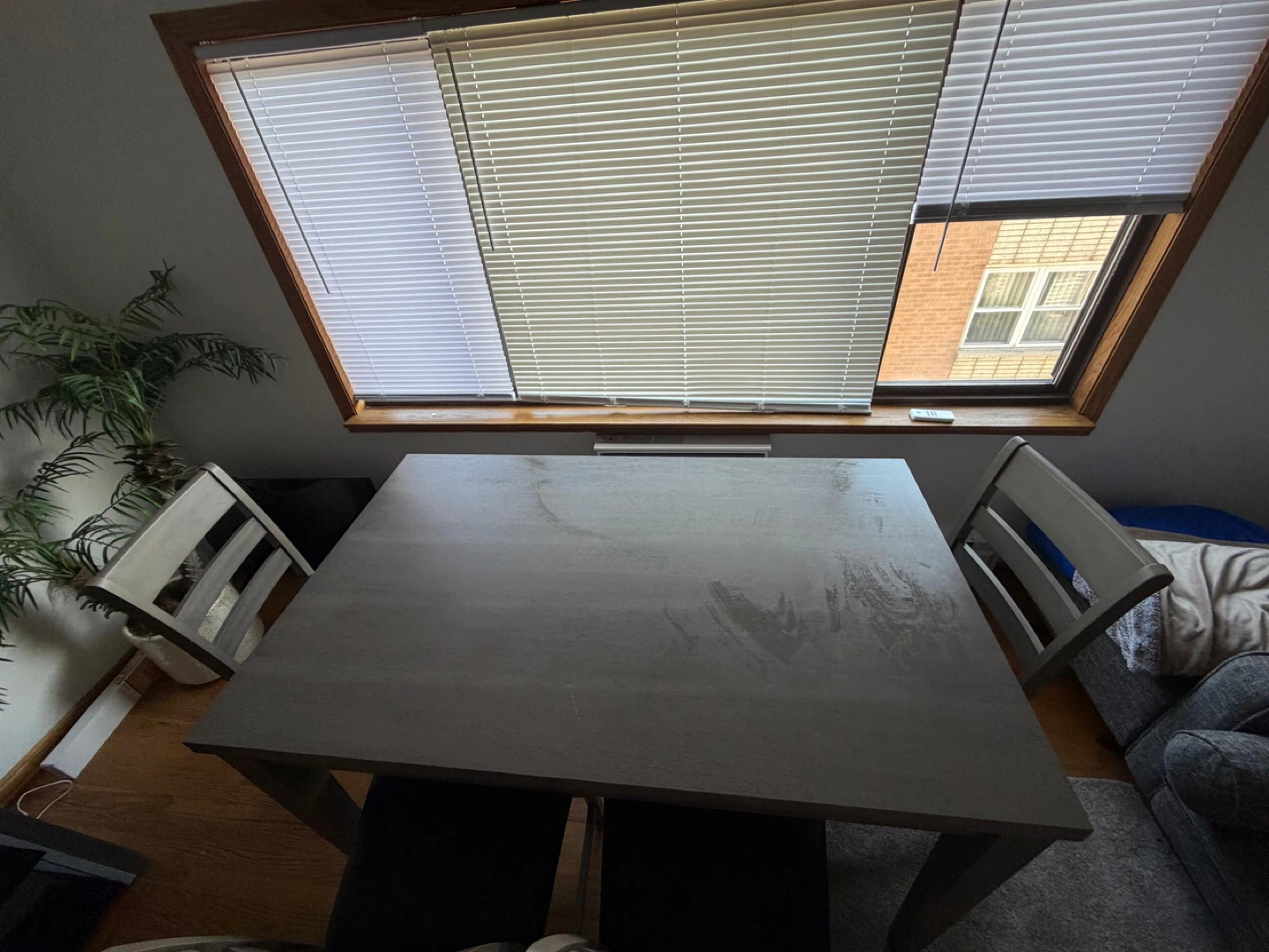 Gray Counter Height Dining Set with 4 Chairs