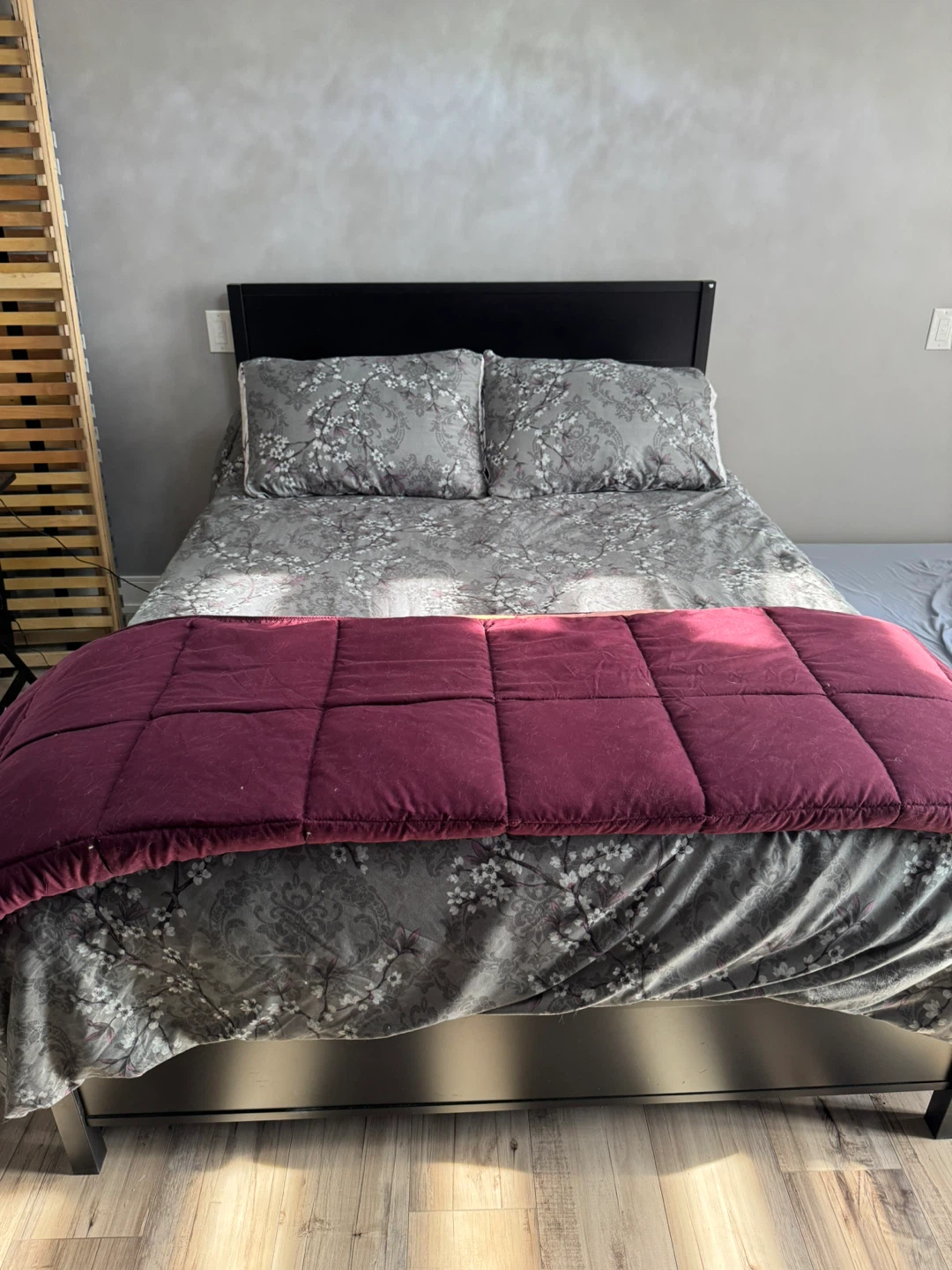 Black Metal Bed Frame with storage Drawer