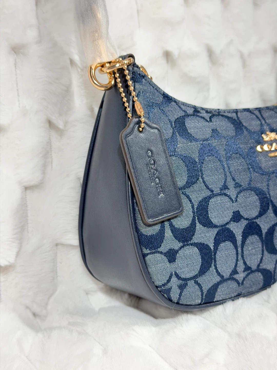 💙Coach Teri Shoulder Bag | Navy Blue Leather |✨ - photo 3