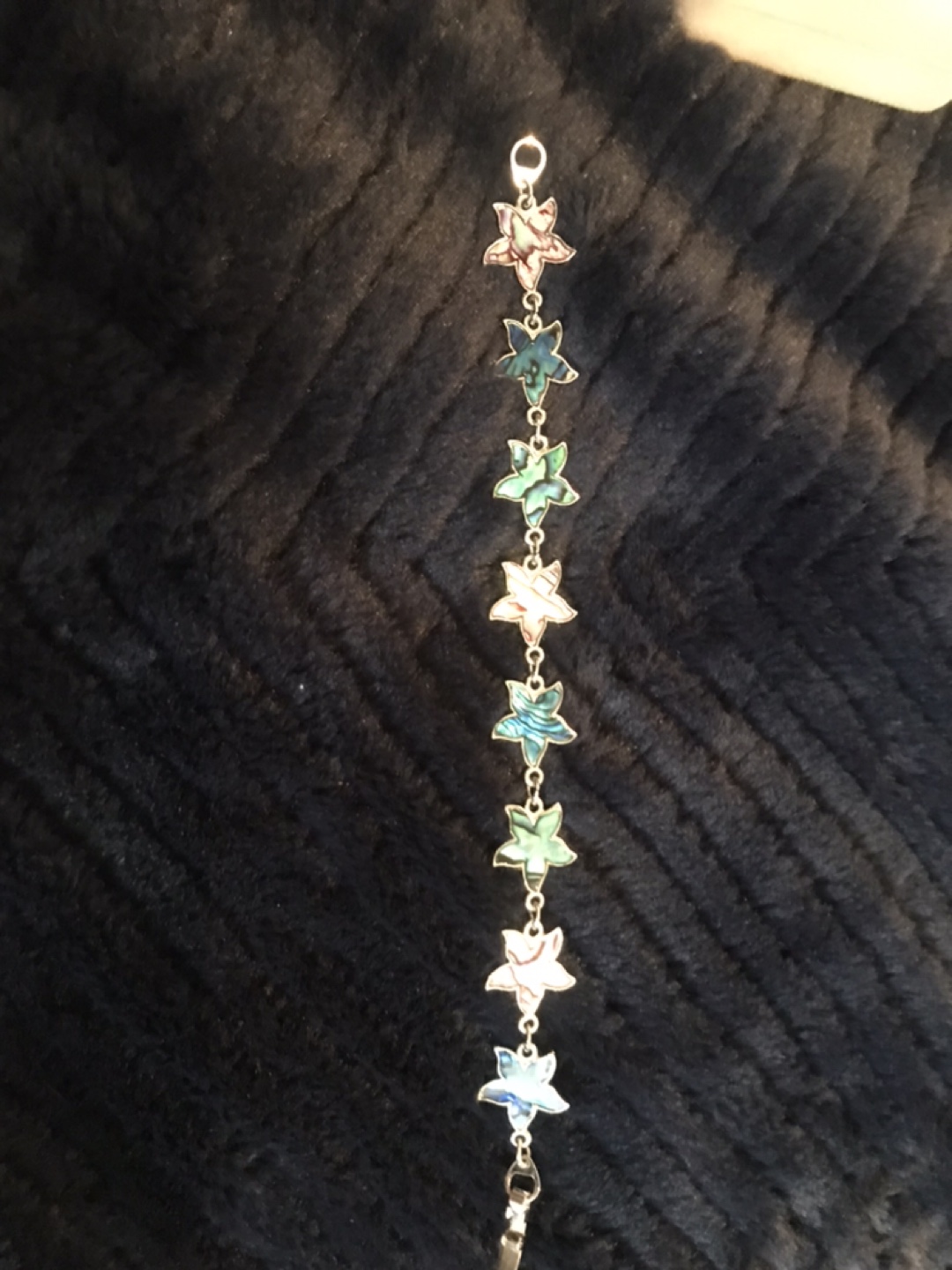 Abalone Sterling Silver Starfish Charm Bracelet - photo 3