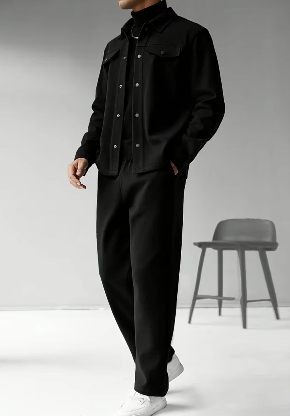 New Men’s Black 2pcs Set