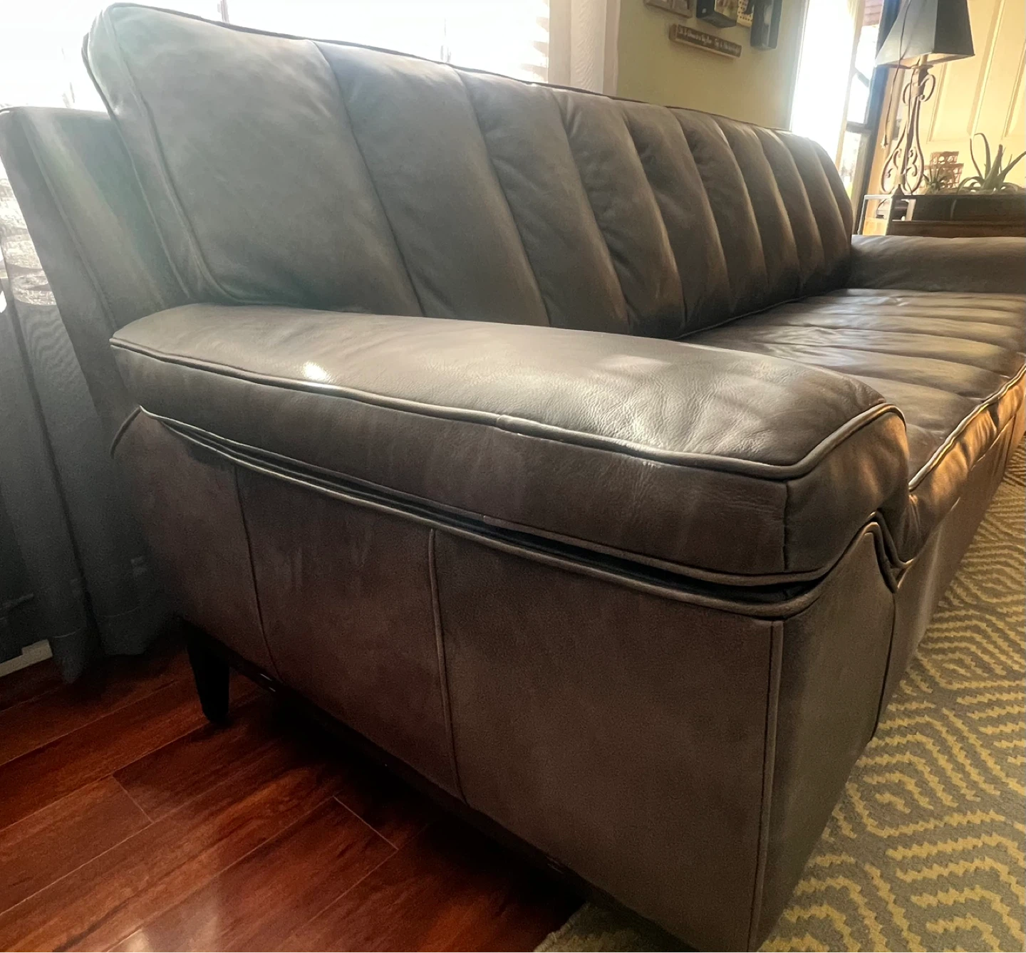 Brown Leather Sofa original price 4,500$ - photo 3