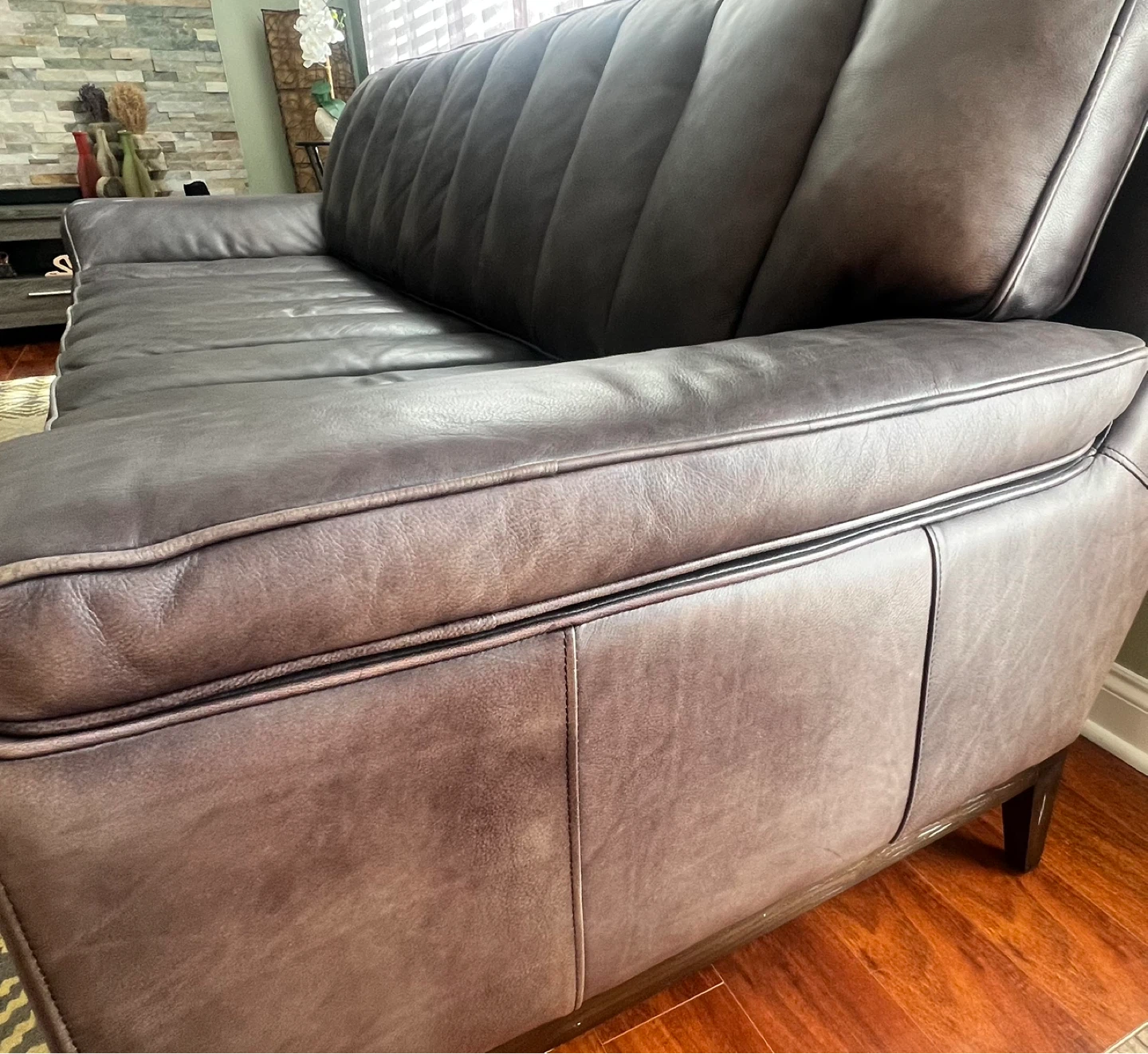 Brown Leather Sofa original price 4,500$ - photo 2