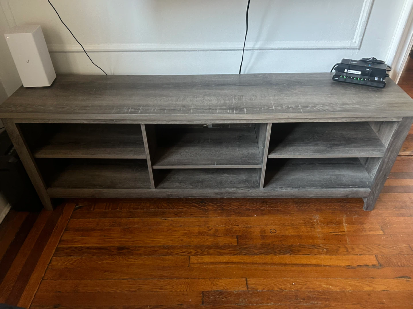 Gray Wood TV Stand Media Console - photo 3