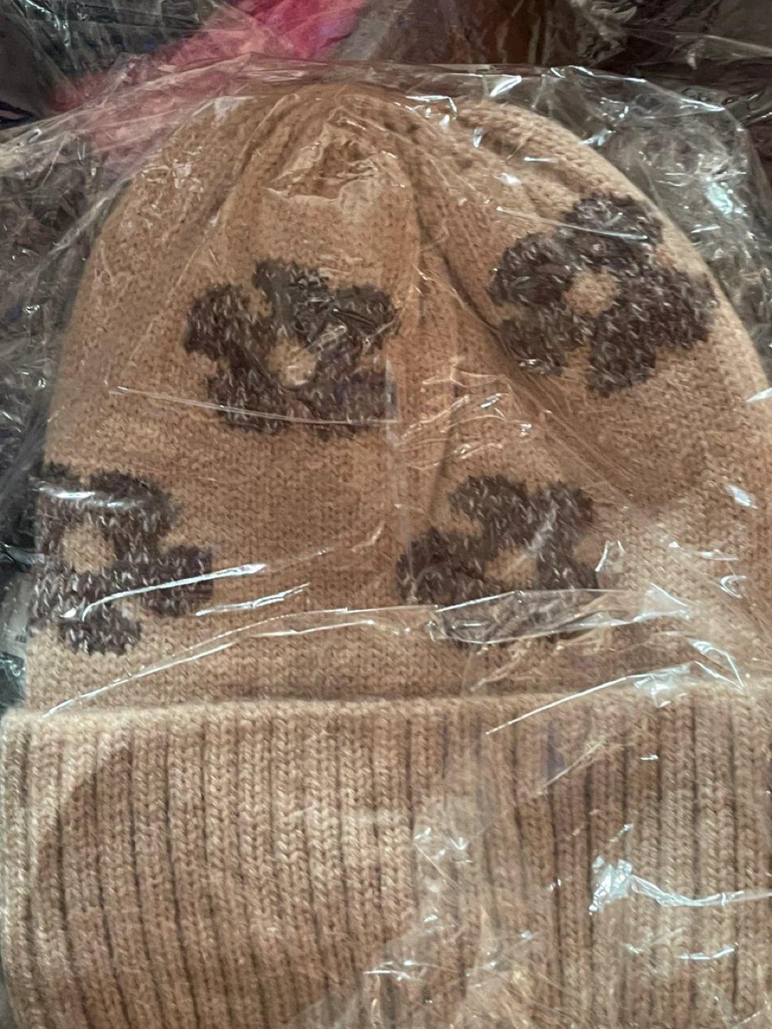 Knitted Beanie with Gemstone Flower Accent - photo 5