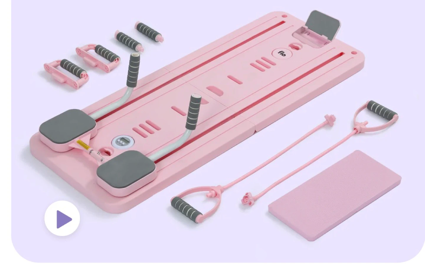 Fitness Pilates Board with Resistance Bands & Accessories