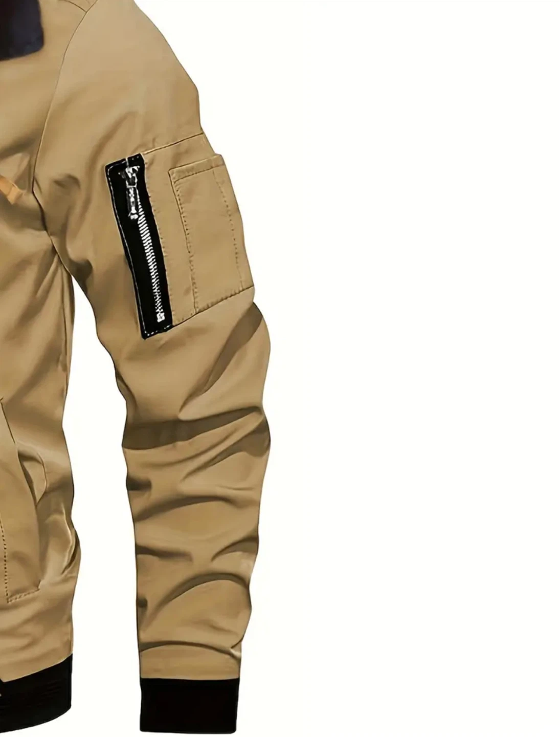 New Men's Tan Bomber Jacket with Hood - photo 5