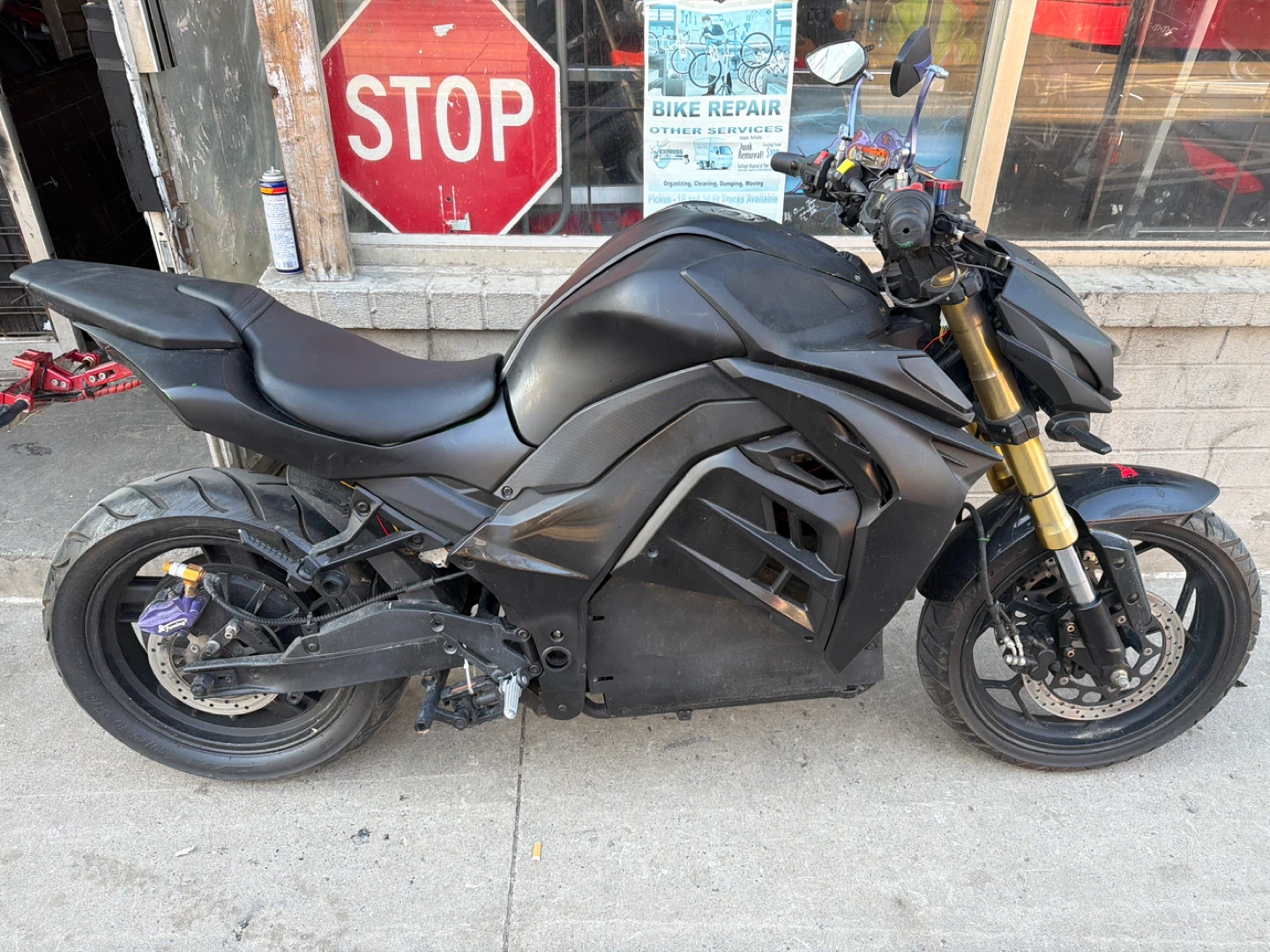 Black Electric Motorcycle