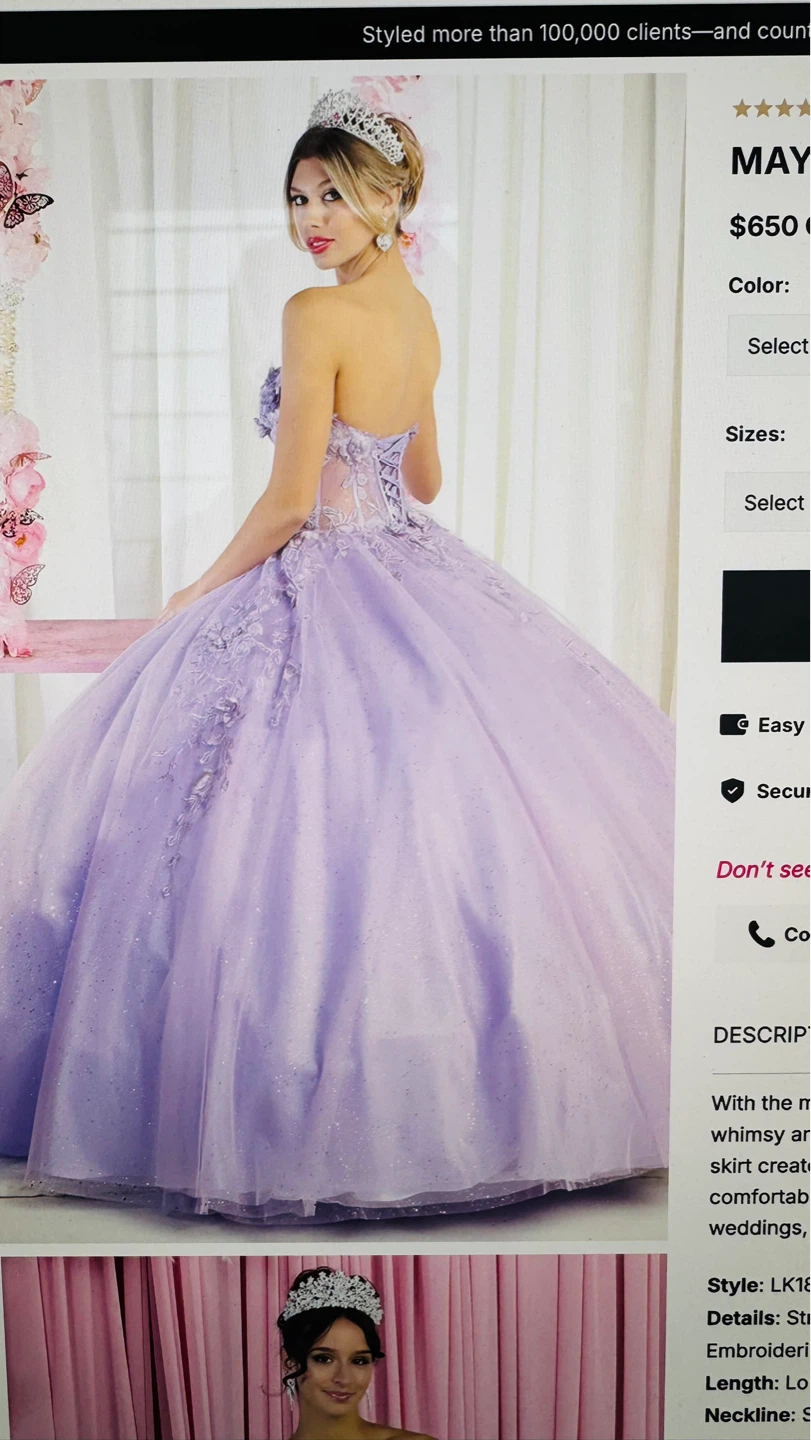 Strapless Lavender Ball Gown - photo 3