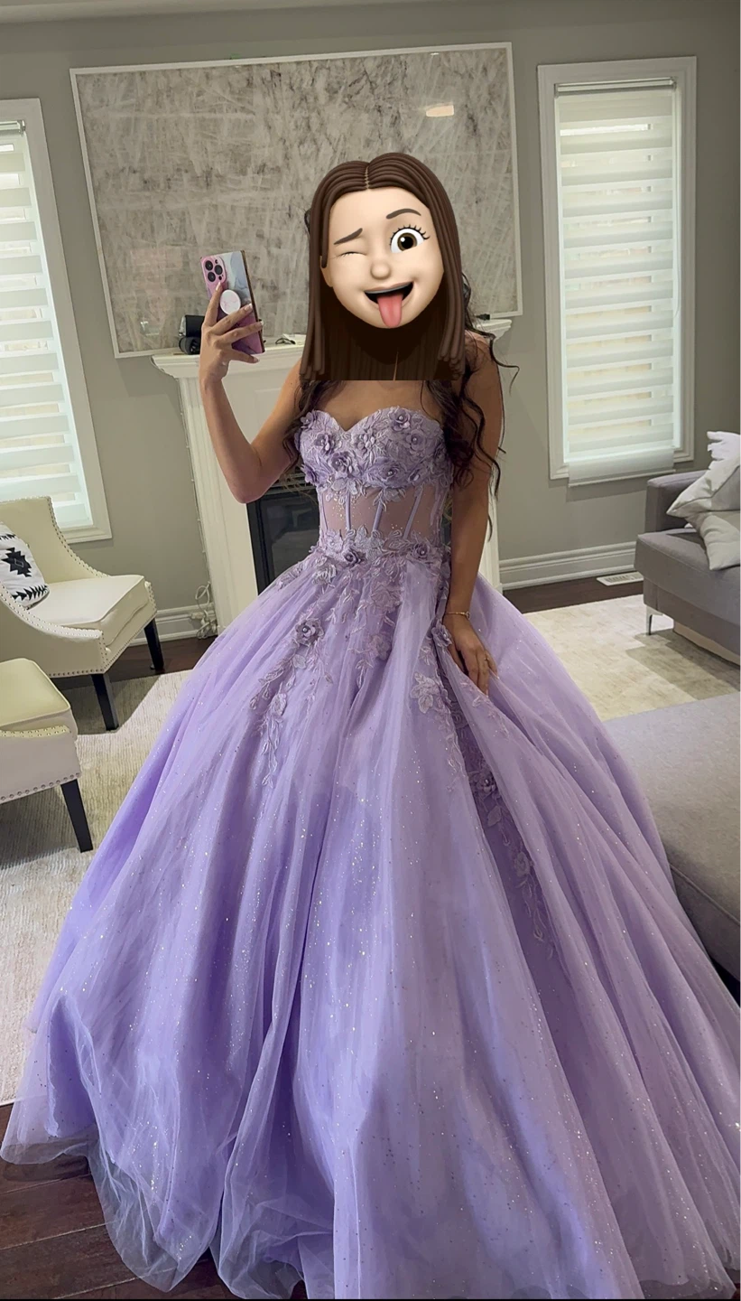 Strapless Lavender Ball Gown