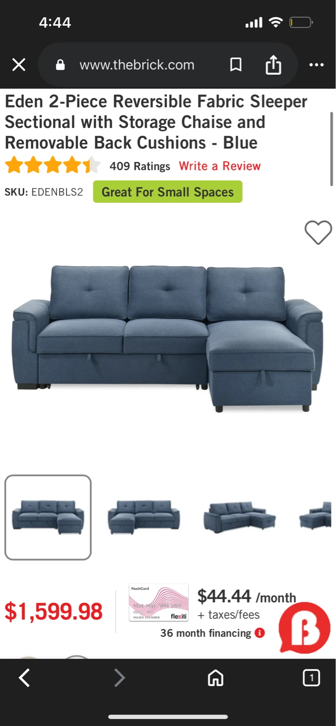 Eden 2-Piece Reversible Sectional Sofabed - photo 5