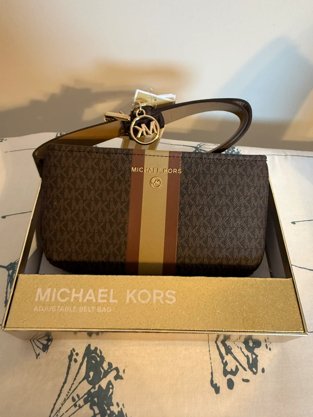 Michael Kors Adjustable Belt Bag - Brown Monogram