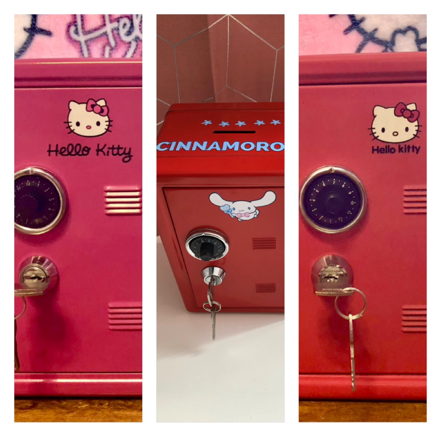 Hello Kitty and Cinnamoroll Metal Safe Coin Bank